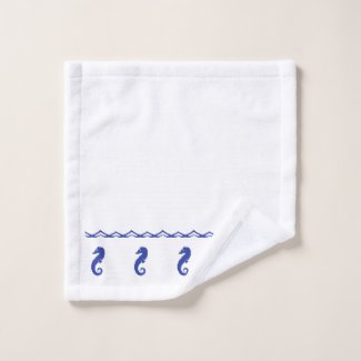 Towel Set -  Sea Horses and Waves