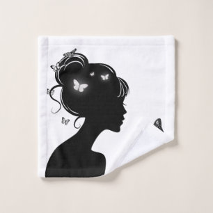 Towel set The woman white butterflies