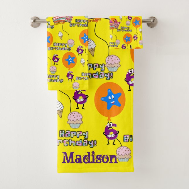 Towel Sets, #6 Happy 6th Birthday (Insitu)