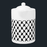 Towel Teapot<br><div class="desc">Kufiya, kufiyyeh, kaffiyyeh or also called Hatta is an old Palestinian traditional headwear pattern that carries a deep value to every Palestinian and later became a symbol of resistance and freedom worldwide. Each pattern in the Hatta Kufiya represents palestine element culture. This design is for Palestinians, Palestine lovers, pro-Palestinian supporters...</div>