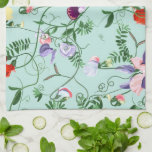 Towel With Decorative Sweet Pea Flowers at Zazzle