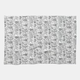 Towel with Tiled Line Drawings
