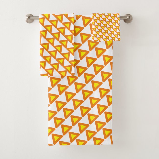 Towell Set - Tiled Triangles in Yellow and Orange