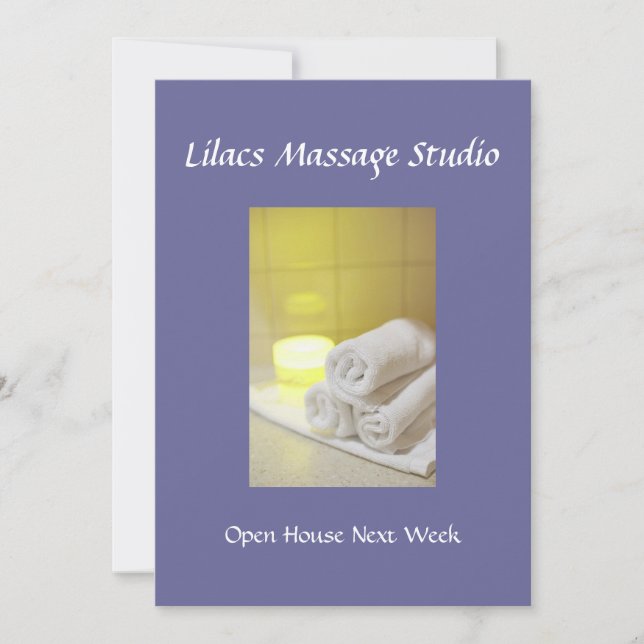 Towels and Candle in a spa setting Invitation (Front)