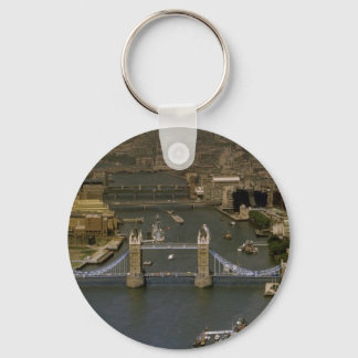 Tower Bridge, aerial view, London, England Keychain