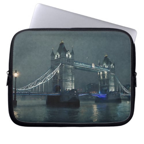 Tower Bridge and London Fog Laptop Sleeve