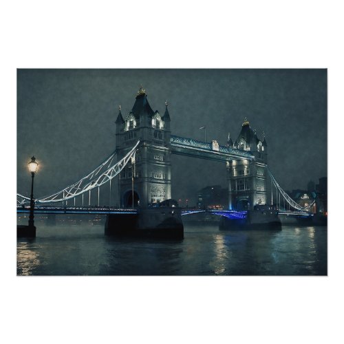 Tower Bridge and London Fog Poster
