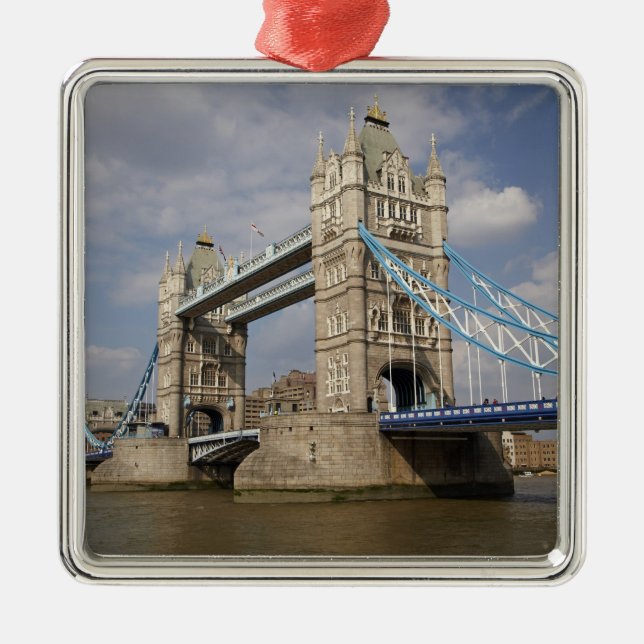 Tower Bridge and River Thames, London, Metal Ornament (Front)