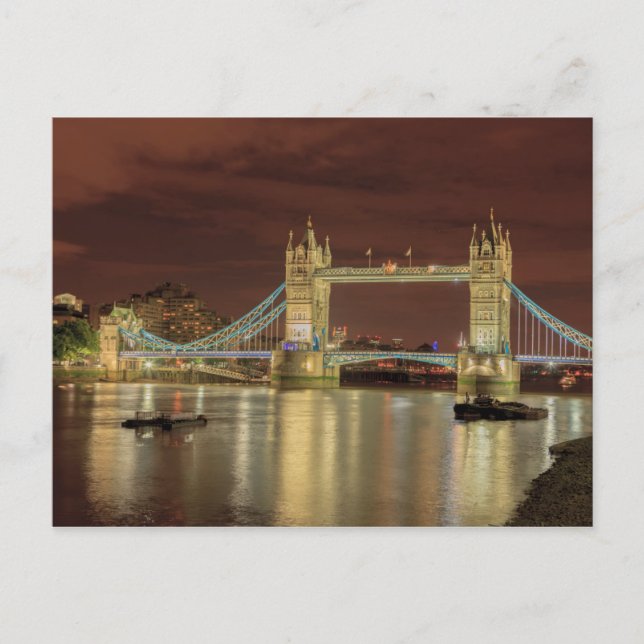 Tower Bridge at night, London Postcard (Front)