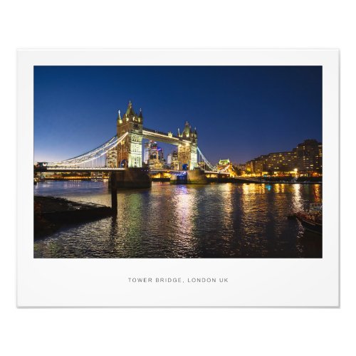 Tower Bridge at night London UK Poster