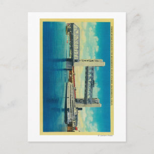Tower Bridge Elevated for Sacramento River Postcard