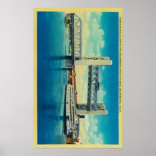 Tower Bridge Elevated for Sacramento River Poster