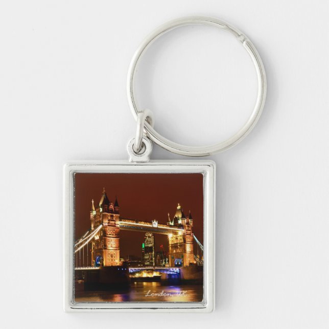 Tower Bridge, London at Night, England (UK) Keychain (Front)
