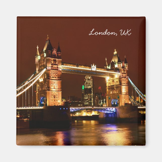 Tower Bridge, London at Night, England (UK) Magnet (Front)