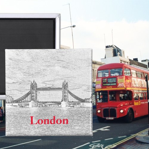 Tower Bridge LONDON Embossed Magnet