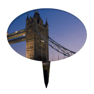 Tower Bridge London England Water Night City Cake Topper