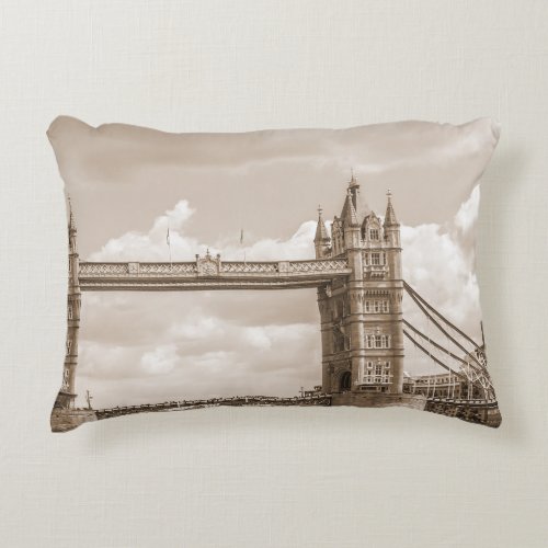 Tower Bridge London iconic vintage sepia Accent Pillow