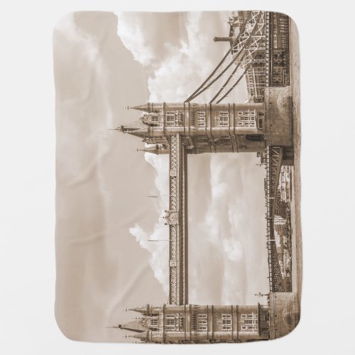 Tower Bridge London iconic vintage sepia Baby Blanket