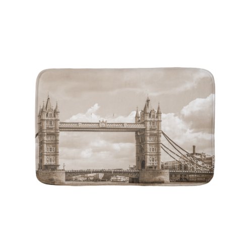 Tower Bridge London iconic vintage sepia Bath Mat
