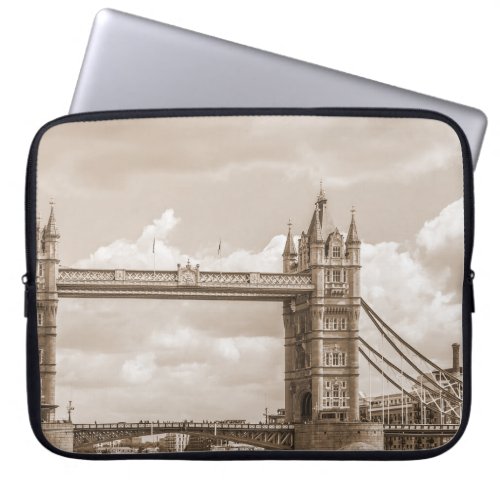 Tower Bridge London iconic vintage sepia Laptop Sleeve