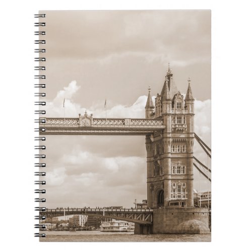 Tower Bridge London iconic vintage sepia Notebook