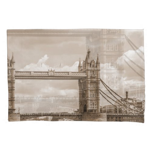 Tower Bridge London iconic vintage sepia Pillow Case