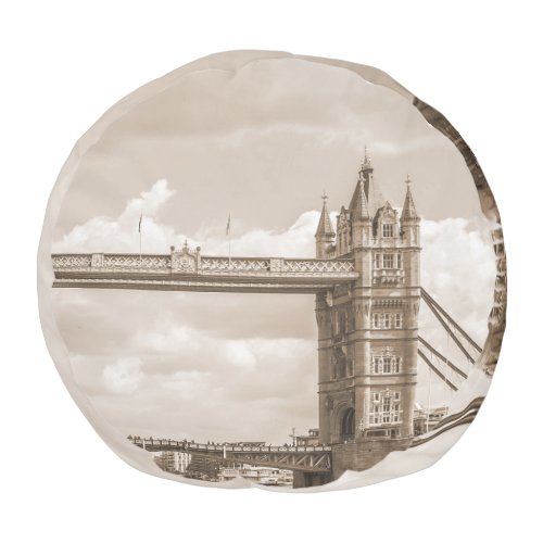 Tower Bridge London iconic vintage sepia Pouf