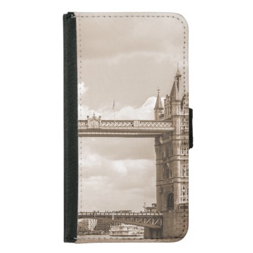 Tower Bridge London iconic vintage sepia Samsung Galaxy S5 Wallet Case
