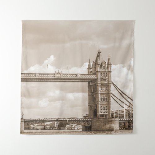 Tower Bridge London iconic vintage sepia Tapestry