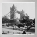 Tower Bridge & River Thames, old London poster