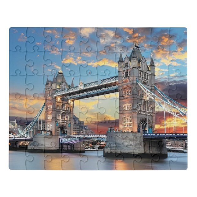 Tower Bridge London Sunset Jigsaw Puzzle (Puzzle Horizontal)