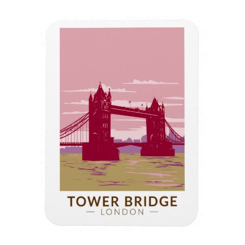 Tower Bridge London Travel Art Vintage Magnet