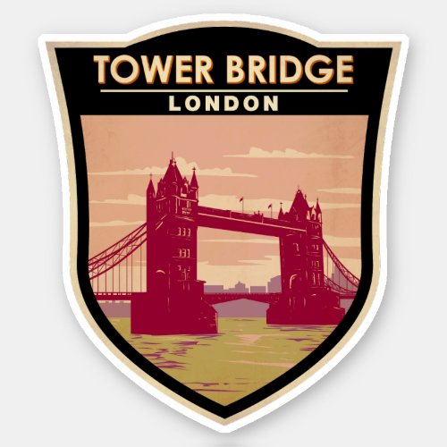 Tower Bridge London Travel Art Vintage Sticker