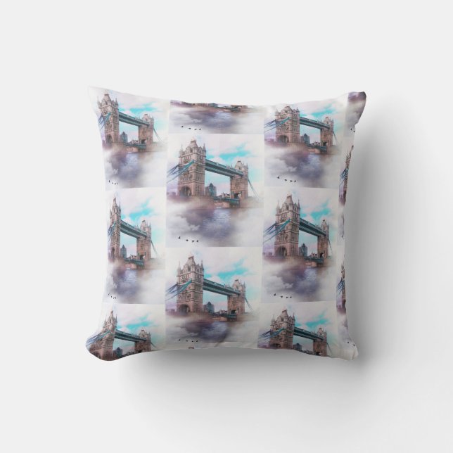 Tower Bridge London UK Canvas Throw Pillow (Front)