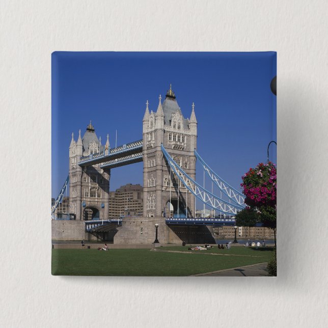 Tower Bridge, River Thames, London, England Pinback Button (Front)