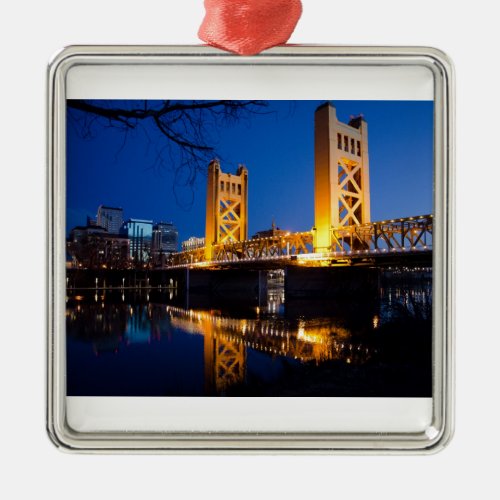 Tower Bridge _ Sacramento CA Metal Ornament