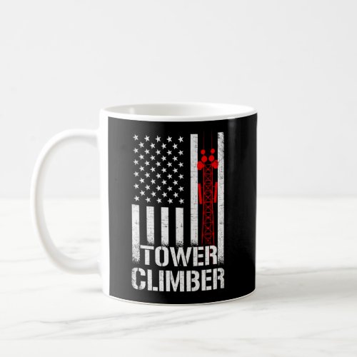 Tower Climber American Flag Tower Climber Coffee Mug
