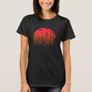 Tower Climber Retro Aerial Technician Cell Tower L T-Shirt