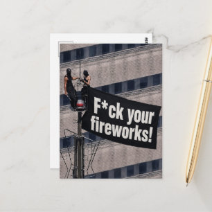 Tower Climbers F*ck Your Fireworks Postcard