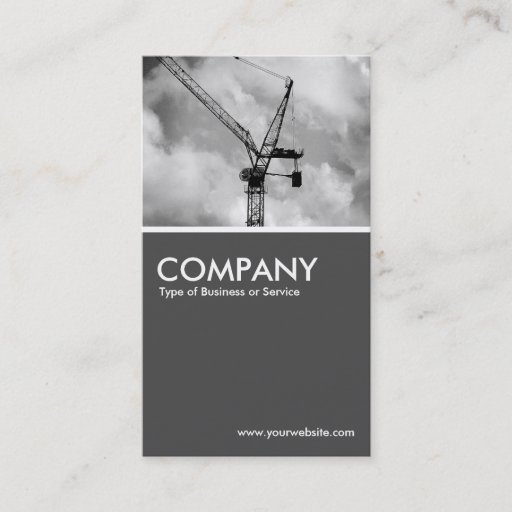 Customizable Tower Crane  - 70pc Gray Business Card