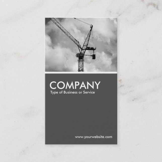 Tower Crane  - 70pc Gray Business Card (Front)