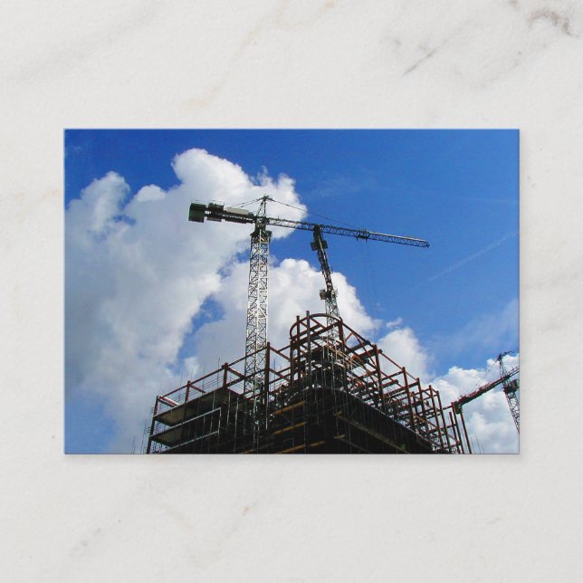 Tower Cranes, Mini Photo Business Card (Front)