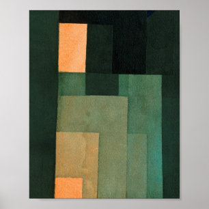 Tower in Orange and Green : Paul Klee 1922 Poster