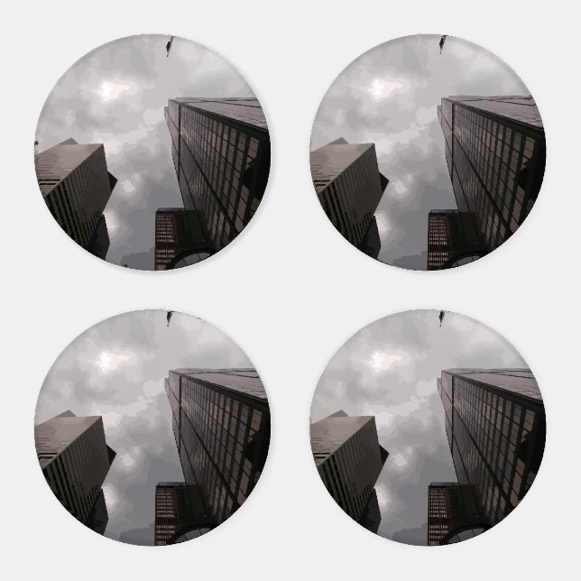 Tower in the city. coaster set (Set)