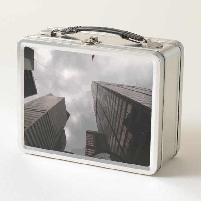 Tower in the city. metal lunch box (Front)