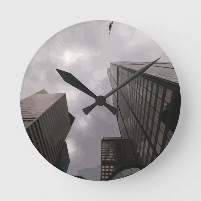 Tower in the city. round clock (Front)
