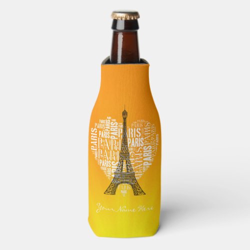 Tower  Inscriptions Paris in Heart Bottle Cooler