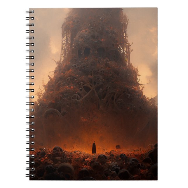 Tower Made Of Bones Dark Fantasy Art Notebook (Front)
