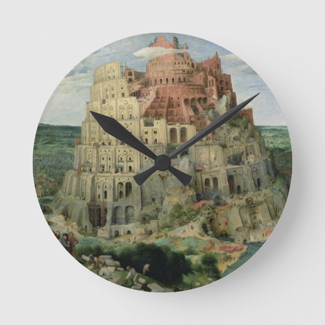 Tower of Babel, 1563 (oil on panel) Round Clock (Front)