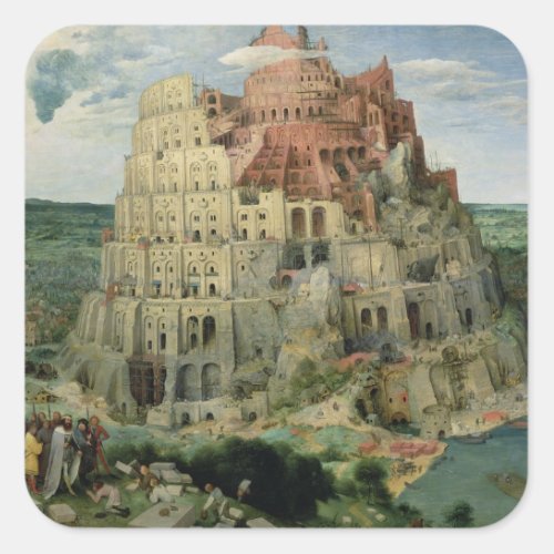 Tower of Babel 1563 oil on panel Square Sticker